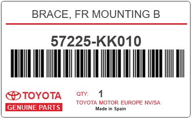 TOYOTA - 57225-KK010 BRACE, FR MOUNTING B