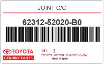 TOYOTA - 62312-52020-B0 JOINT C/C
