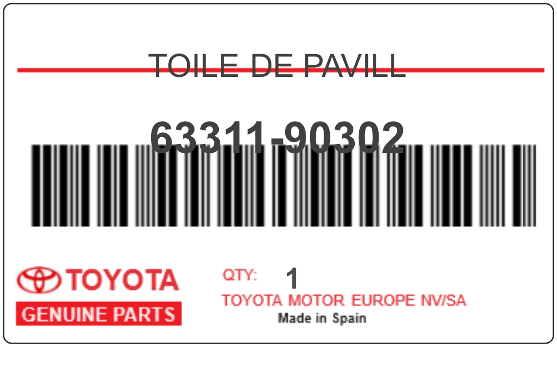 TOYOTA - 63311-90302 TOILE DE PAVILL