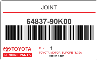 TOYOTA - 64837-90K00 JOINT