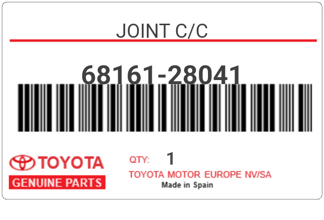 TOYOTA - 68161-28041 JOINT C/C