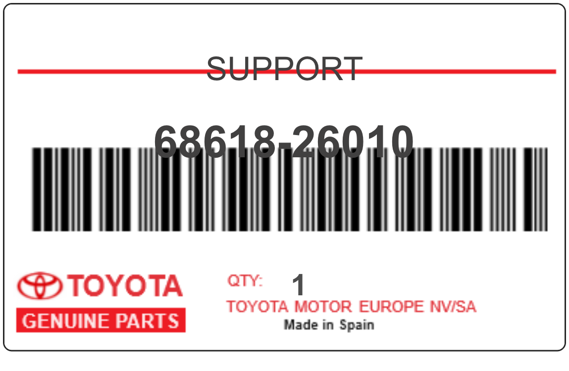 TOYOTA - 68618-26010 SUPPORT