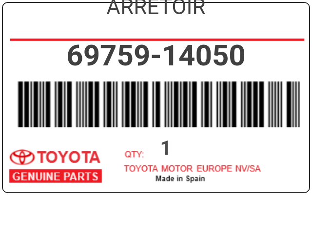 TOYOTA - 69759-14050 ARRETOIR