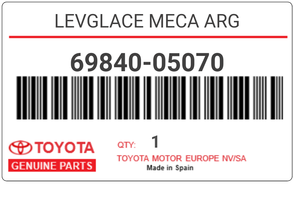 TOYOTA - 69840-05070 LEVGLACE MECA ARG