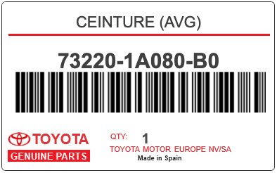 TOYOTA - 73220-1A080-B0 CEINTURE (avg)