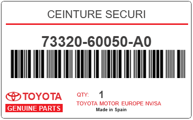 TOYOTA - 73320-60050-A0 CEINTURE SECURI