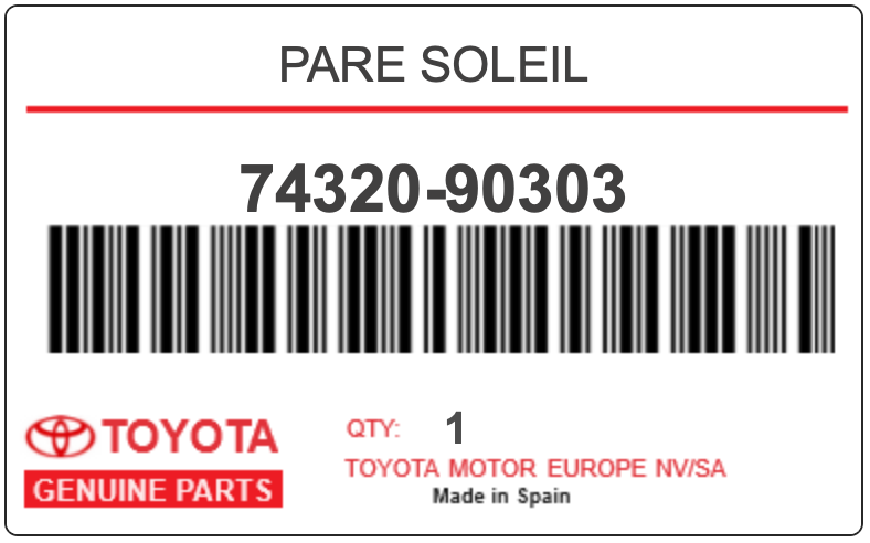 TOYOTA - 74320-90303 PARE SOLEIL