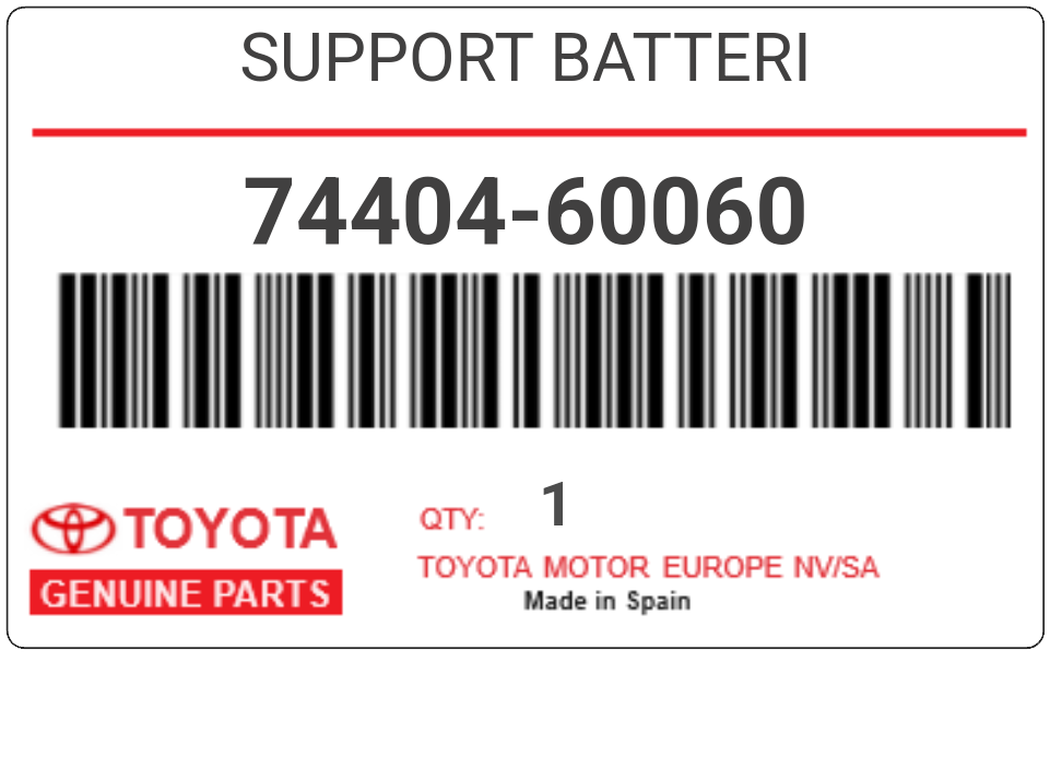 TOYOTA - 74404-60060 SUPPORT BATTERI