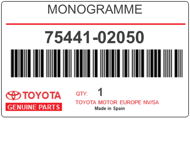 TOYOTA - 75441-02050 MONOGRAMME