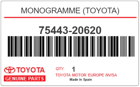TOYOTA - 75443-20620 MONOGRAMME (toyota)