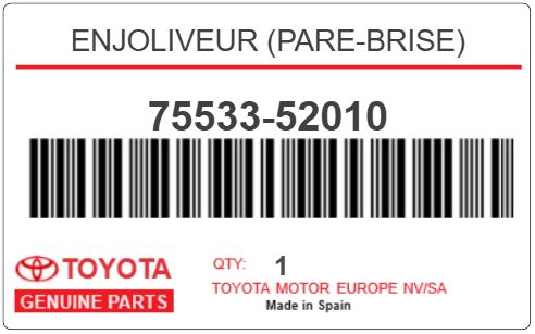 TOYOTA - 75533-52010 ENJOLIVEUR (pare-brise)