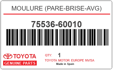 TOYOTA - 75536-60010 MOULURE (pare-brise-avg)