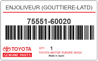 TOYOTA - 75551-60020 ENJOLIVEUR (gouttiere-latd)
