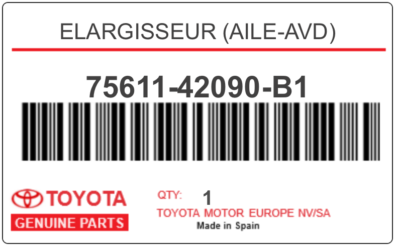 TOYOTA - 75611-42090-B1 ELARGISSEUR (aile-avd)