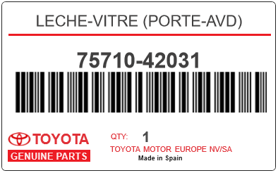 TOYOTA - 75710-42031 LECHE-VITRE (porte-avd)