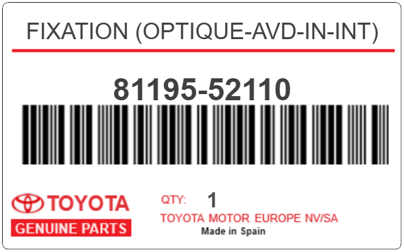 TOYOTA - 81195-52110 FIXATION (optique-avd-in-int)