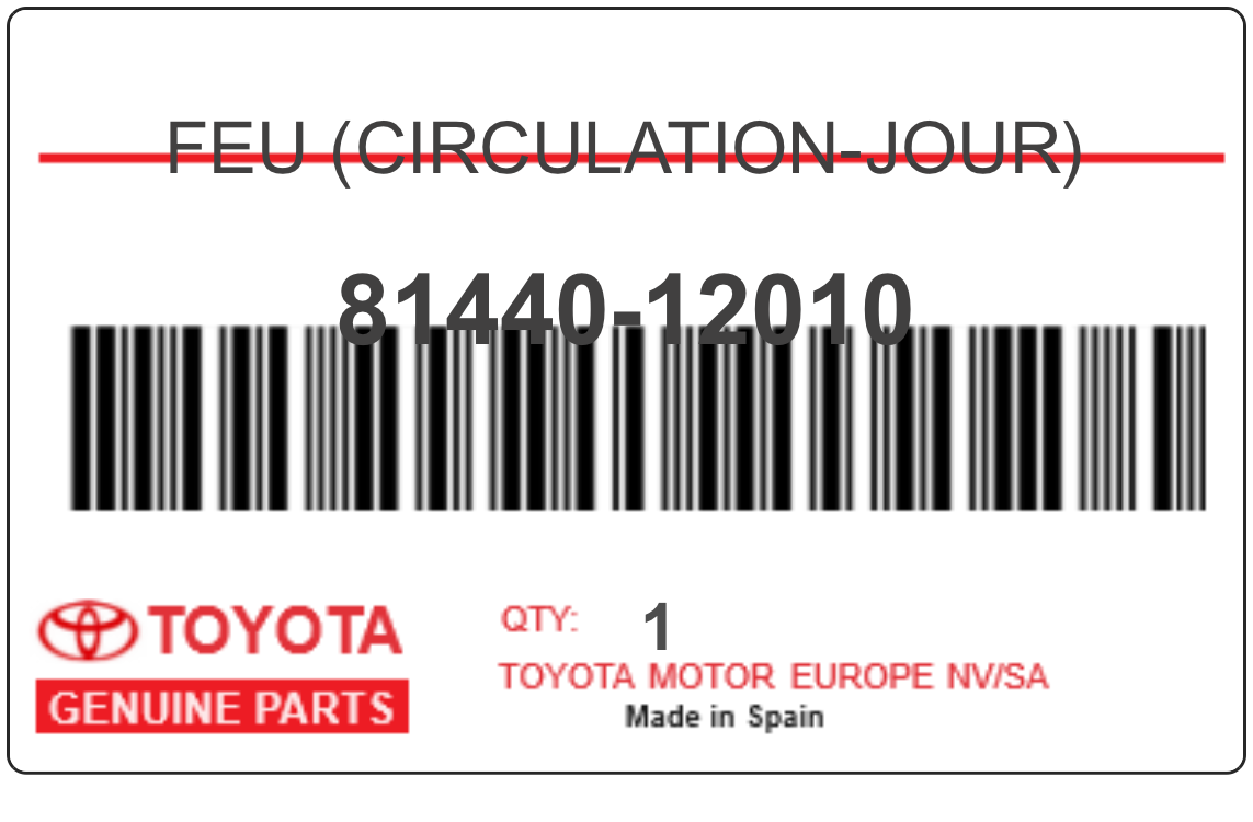 TOYOTA - 81440-12010 FEU (circulation-jour)