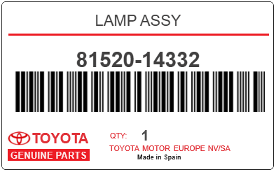 TOYOTA - 81520-14332 CLIGNOTANT
