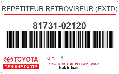 TOYOTA - 81731-02120 REPETITEUR RETROVISEUR (extd)