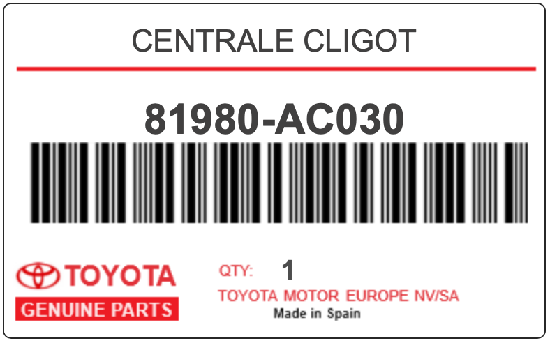 TOYOTA - 81980-AC030 CENTRALE CLIGOT