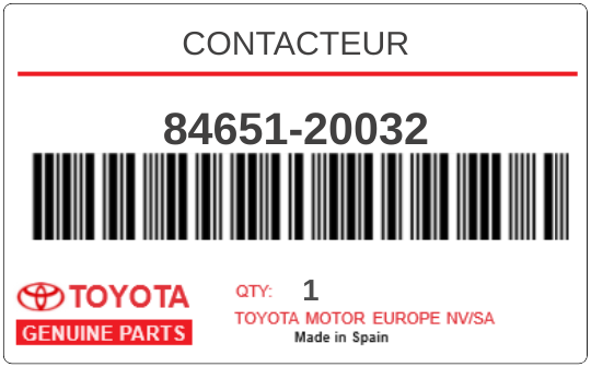 TOYOTA - 84651-20032 CONTACTEUR