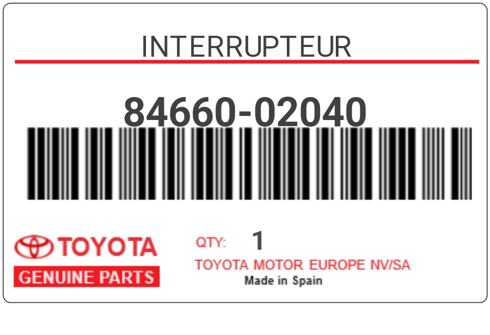 TOYOTA - 84660-02040 INTERRUPTEUR