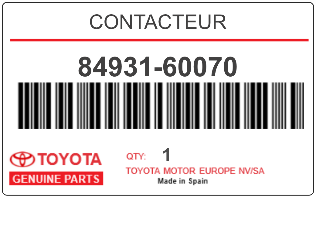 TOYOTA - 84931-60070 CONTACTEUR