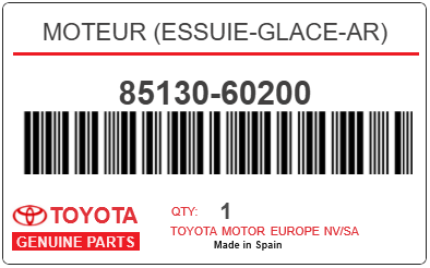 TOYOTA - 85130-60200 MOTEUR (essuie-glace-ar)