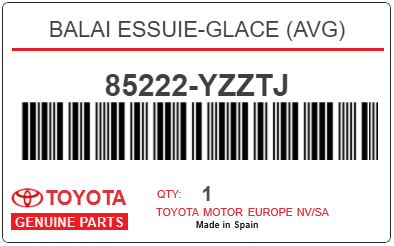 TOYOTA - 85222-YZZTJ BALAI ESSUIE-GLACE (avg)