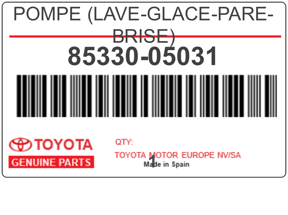 TOYOTA - 85330-05031 POMPE (lave-glace-pare-brise)