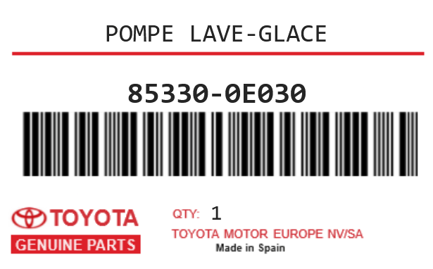 TOYOTA - 85330-0E030 POMPE LAVE-GLACE