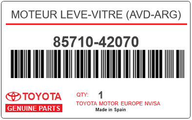 TOYOTA - 85710-42070 MOTEUR LEVE-VITRE (avd-arg)