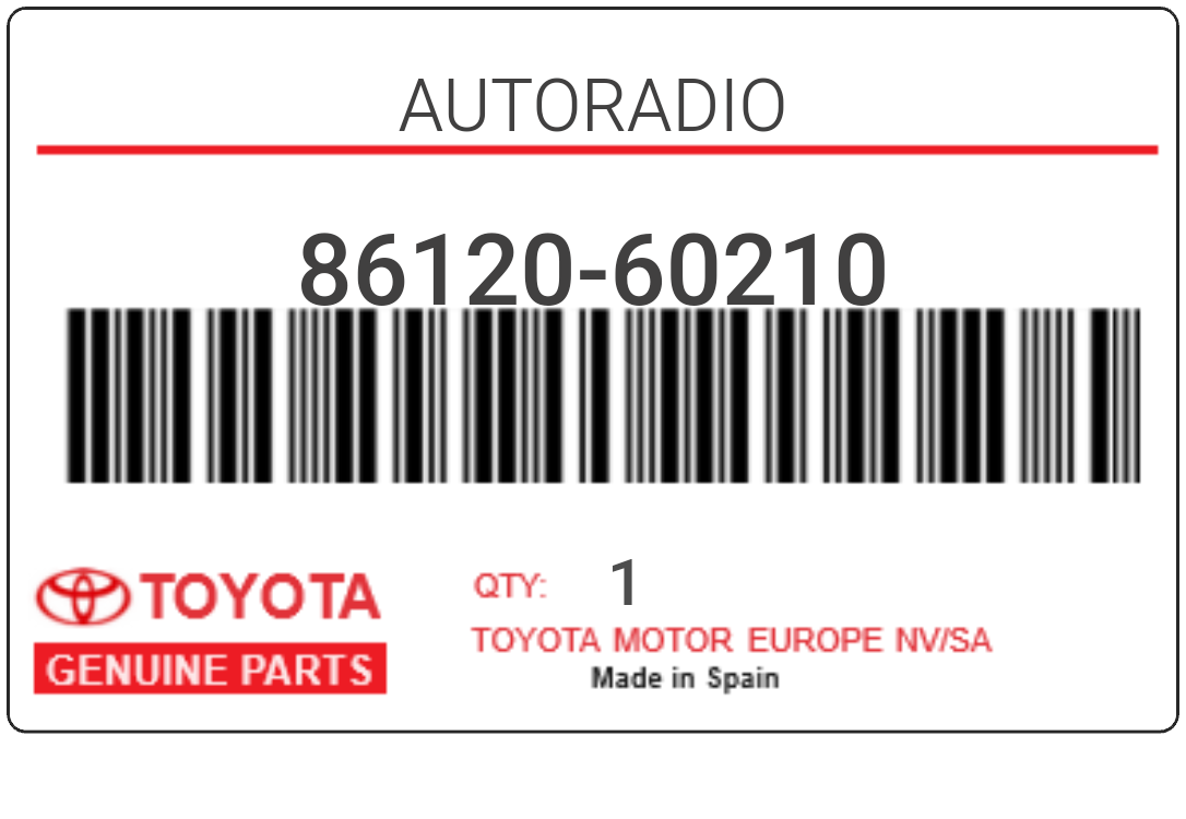 TOYOTA - 86120-60210 AUTORADIO