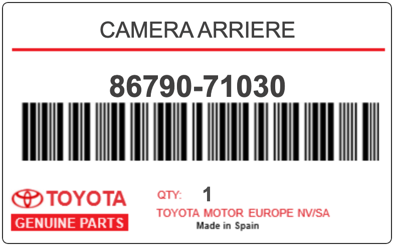 TOYOTA - 86790-71030 CAMERA ARRIERE