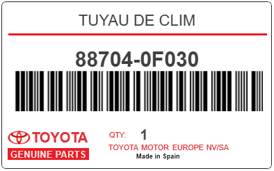 TOYOTA - 88704-0F030 TUYAU DE CLIM