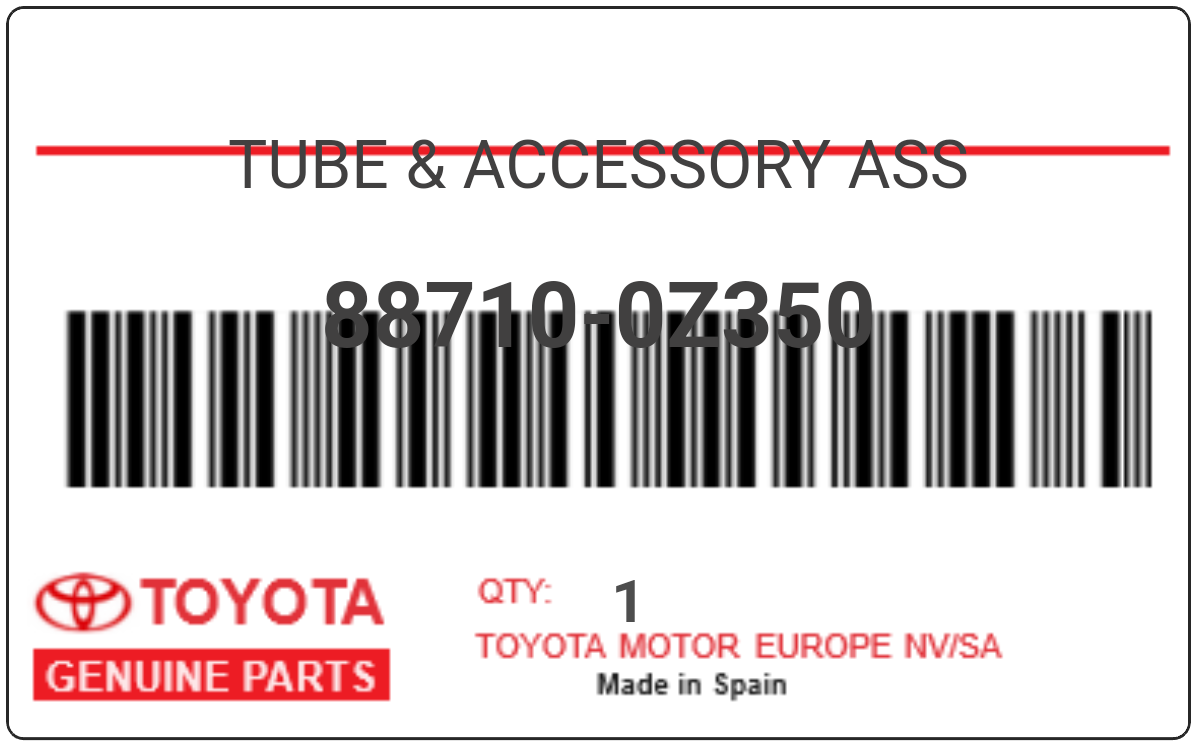TOYOTA - 88710-0Z350 TUBE & ACCESSORY ASS