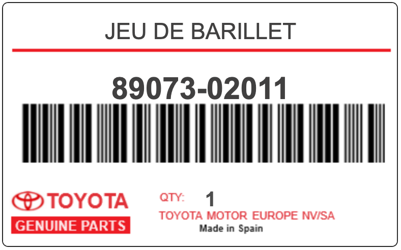 TOYOTA - 89073-02011 jeu de barillet