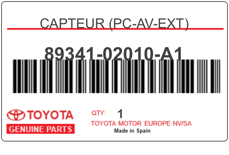 TOYOTA - 89341-02010-A1 CAPTEUR (pc-av-ext)
