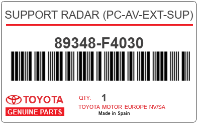 TOYOTA - 89348-F4030 SUPPORT RADAR (pc-av-ext-sup)