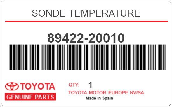 TOYOTA - 89422-20010 SONDE TEMPERATURE