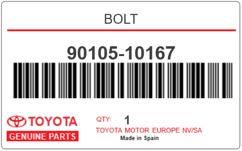 TOYOTA - 90105-10167 BOULON ETRIER F