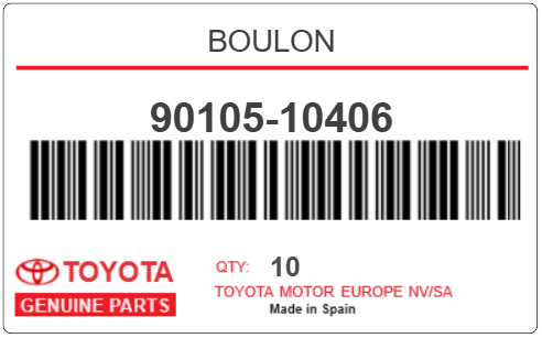 TOYOTA - 90105-10406 BOULON