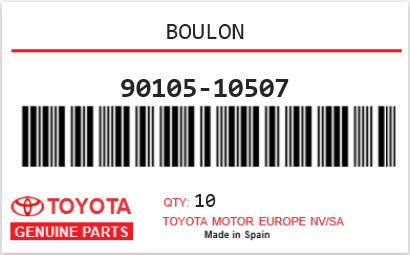 TOYOTA - 90105-10507 BOULON