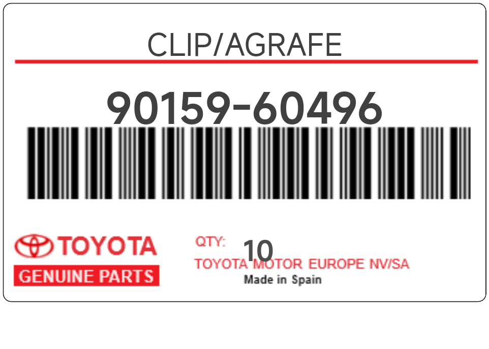 TOYOTA - 90159-60496 CLIP/AGRAFE