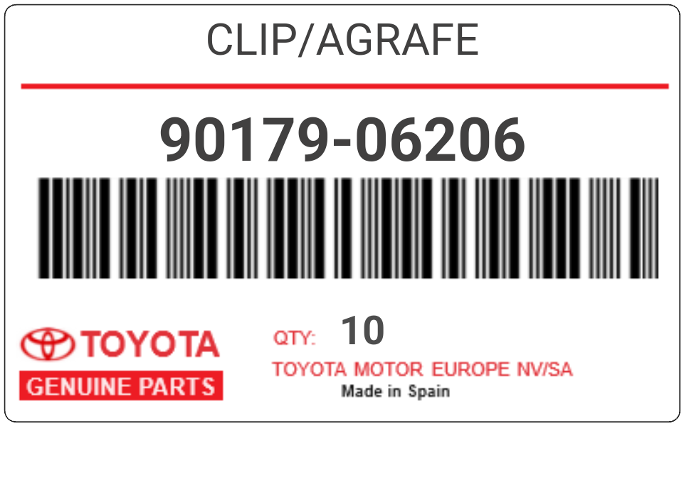 TOYOTA - 90179-06206 CLIP/AGRAFE