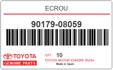 TOYOTA - 90179-08059 ECROU