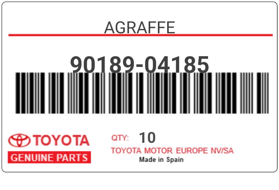 TOYOTA - 90189-04185 AGRAFFE