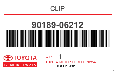 TOYOTA - 90189-06212 CLIP