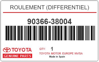 TOYOTA - 90366-38004 ROULEMENT (differentiel)