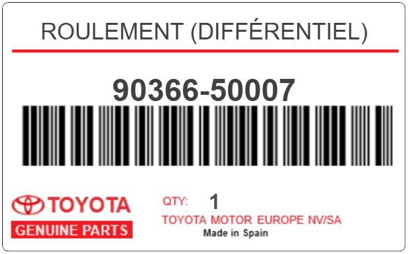 TOYOTA - 90366-50007 ROULEMENT (différentiel)
